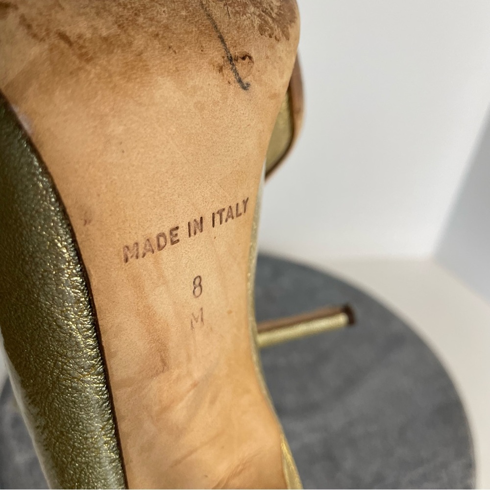 Michael Kors Italian Gold Metallic Heels 8 - Picture 9 of 10